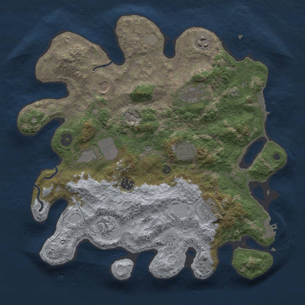 Rust Map: Procedural Map, Size: 3600, Seed: 90, 18 Monuments