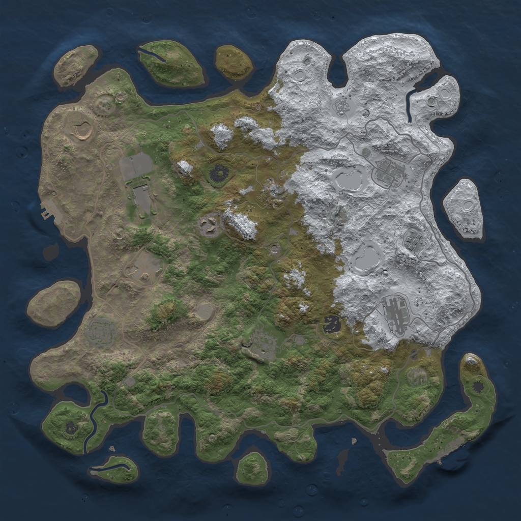 Rust Map: Procedural Map, Size: 4200, Seed: 74982, 20 Monuments