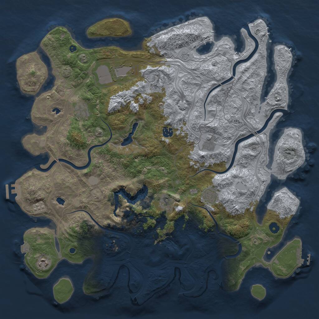 Rust Map: Procedural Map, Size: 4500, Seed: 6173624, 15 Monuments
