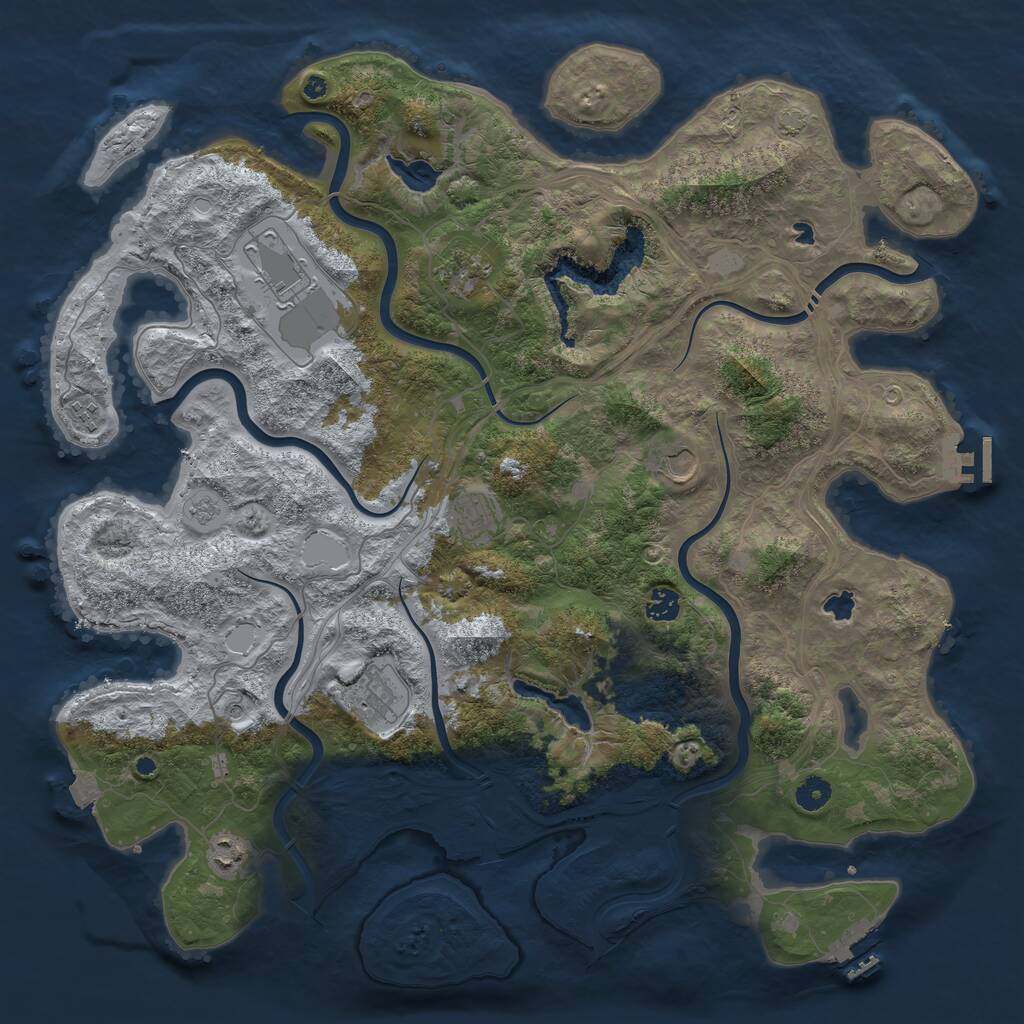 Rust Map: Procedural Map, Size: 4500, Seed: 4348685, 14 Monuments