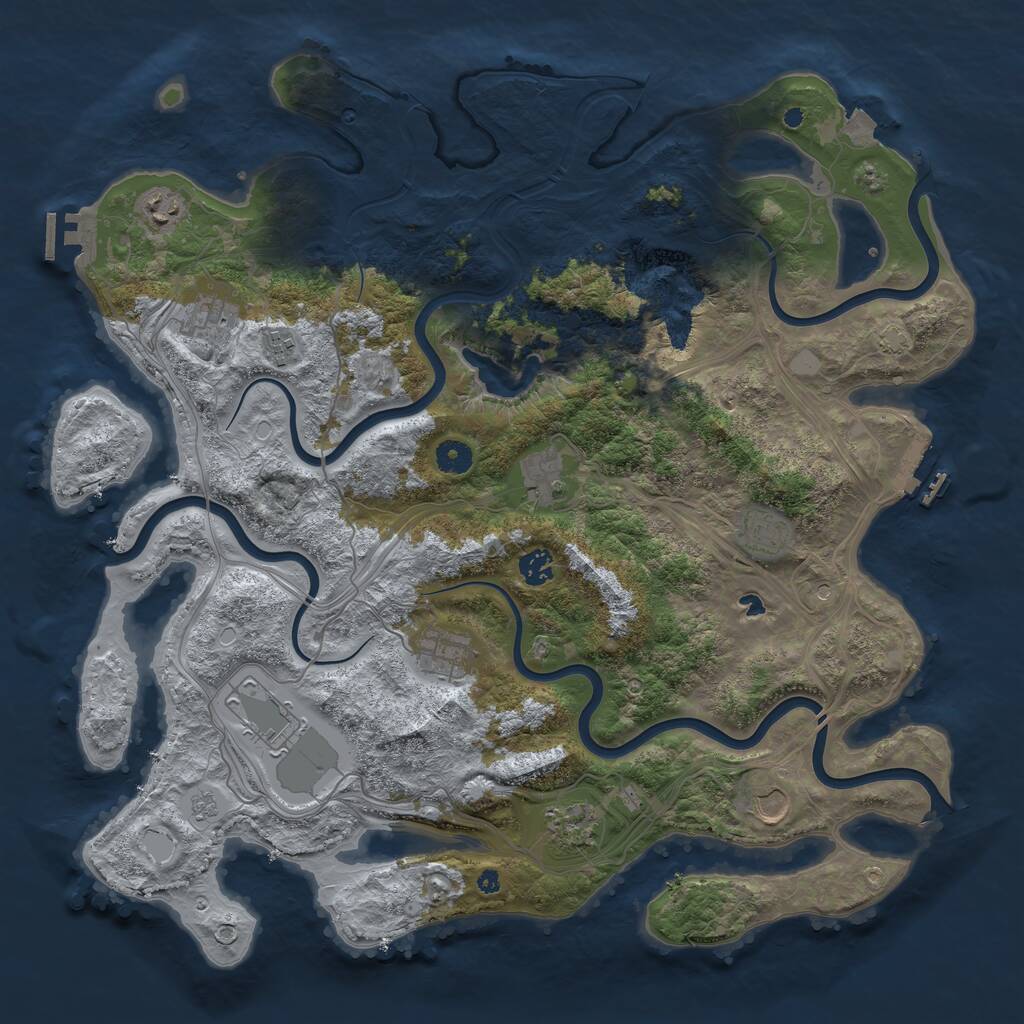 Rust Map: Procedural Map, Size: 4333, Seed: 48465234, 16 Monuments