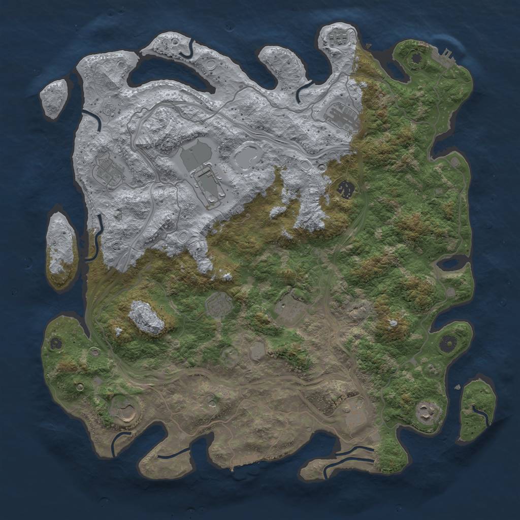Rust Map: Procedural Map, Size: 4500, Seed: 2626492, 19 Monuments