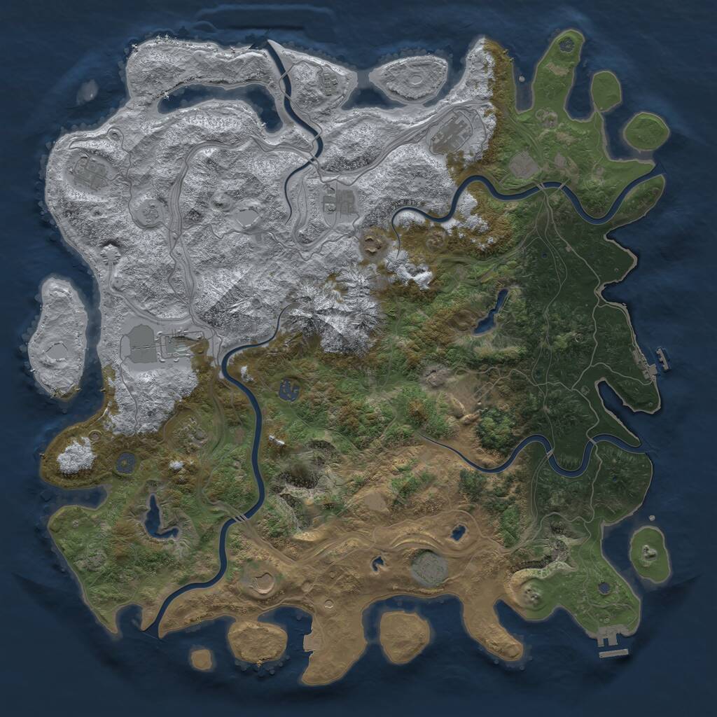 Rust Map: Procedural Map, Size: 5000, Seed: 79847865, 19 Monuments