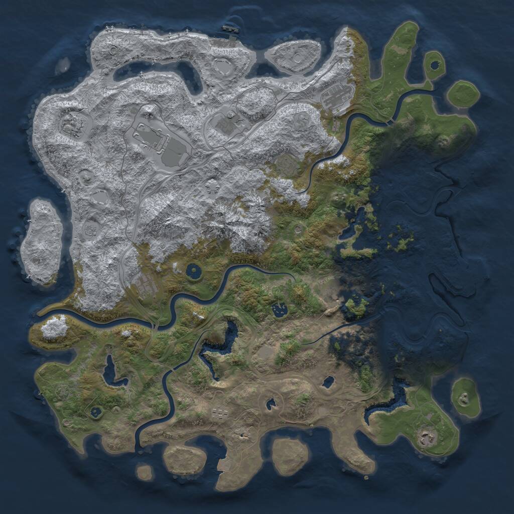Rust Map: Procedural Map, Size: 5000, Seed: 79847865, 16 Monuments