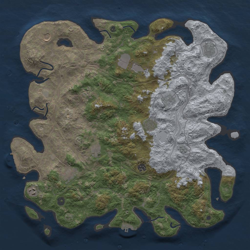 Rust Map: Procedural Map, Size: 4500, Seed: 890840046, 20 Monuments