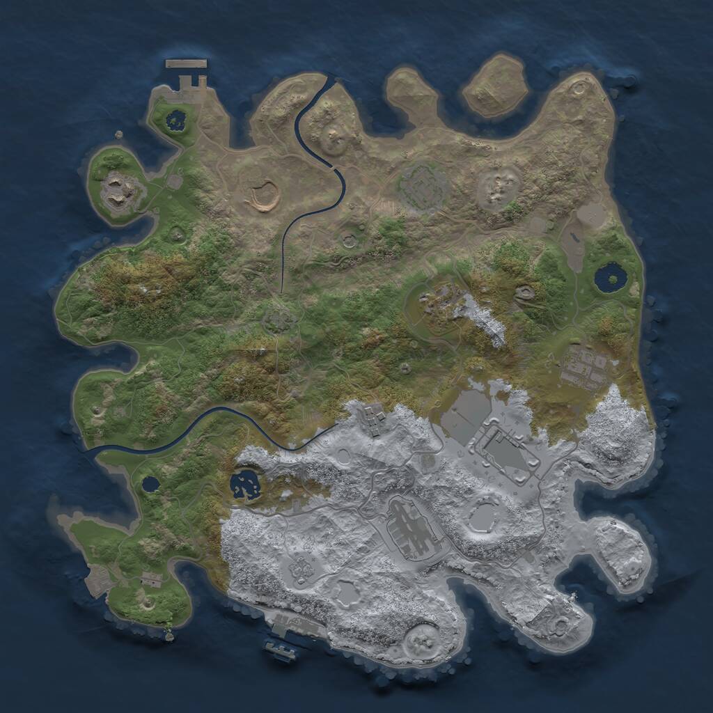 Rust Map: Procedural Map, Size: 3500, Seed: 1503169891, 15 Monuments