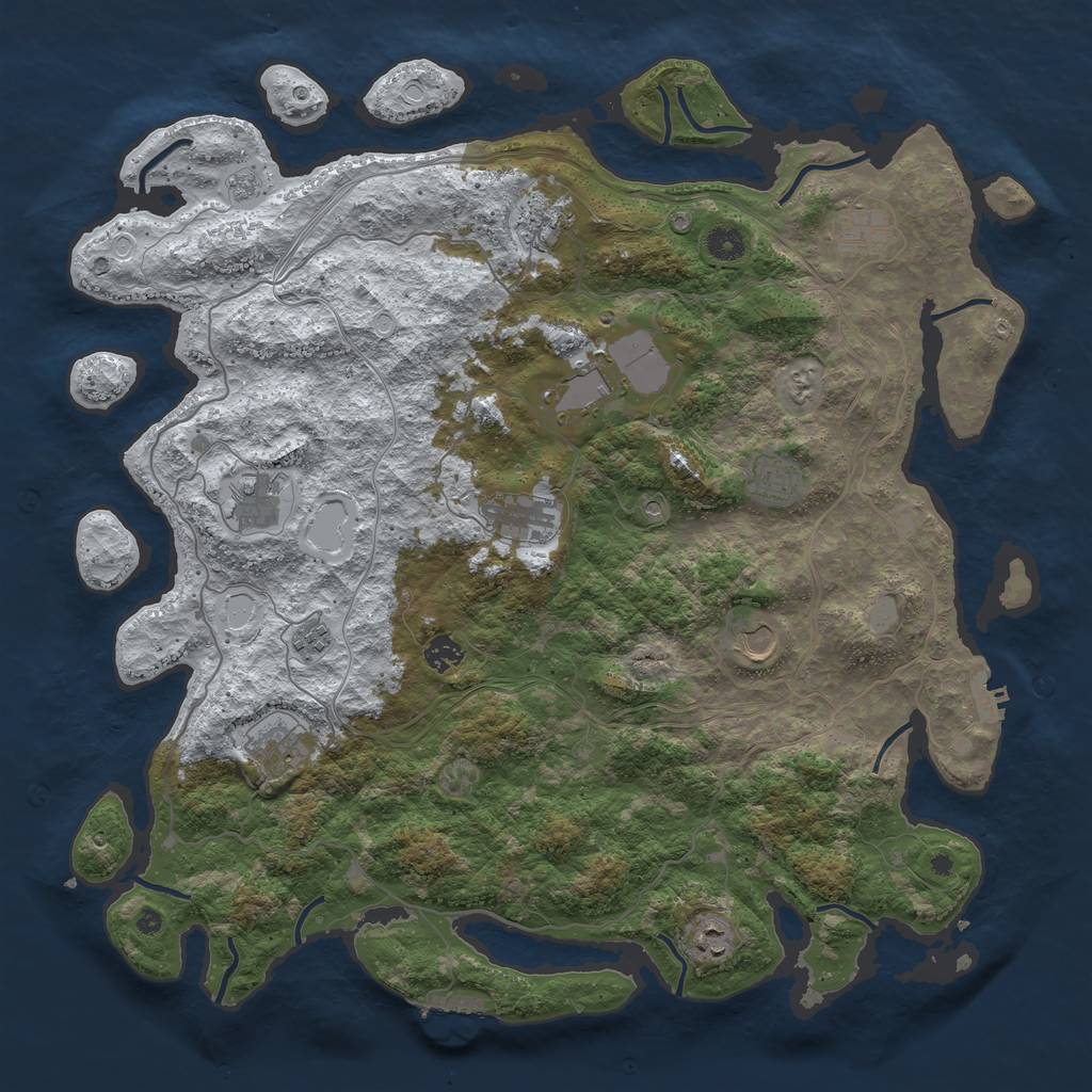 Rust Map: Procedural Map, Size: 4500, Seed: 598698029, 20 Monuments
