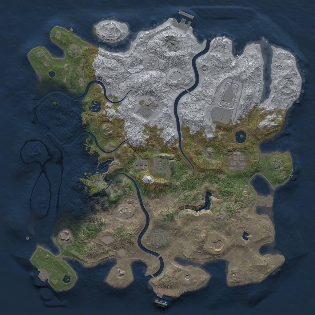 Rust Map: Procedural Map, Size: 4000, Seed: 182967677, 15 Monuments
