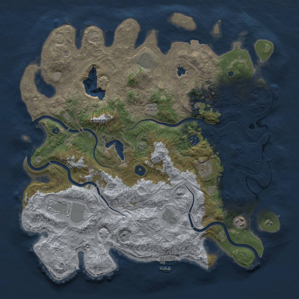 Rust Map: Procedural Map, Size: 4250, Seed: 961404229, 13 Monuments