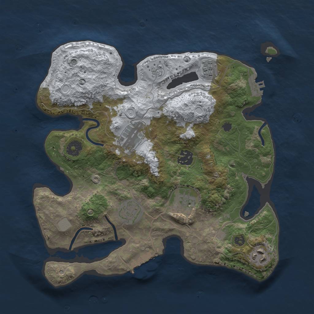 Rust Map: Procedural Map, Size: 3000, Seed: 43636, 14 Monuments