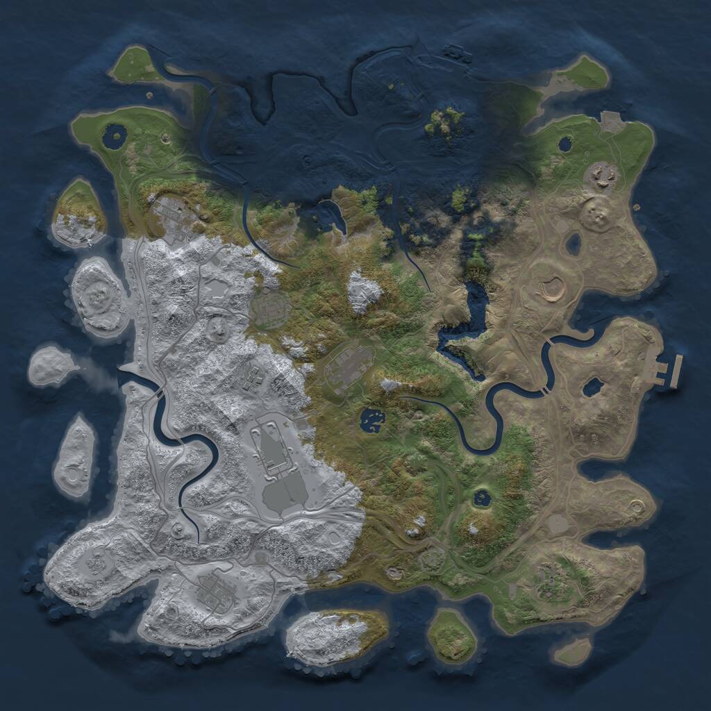 Rust Map: Procedural Map, Size: 4250, Seed: 1475066620, 16 Monuments