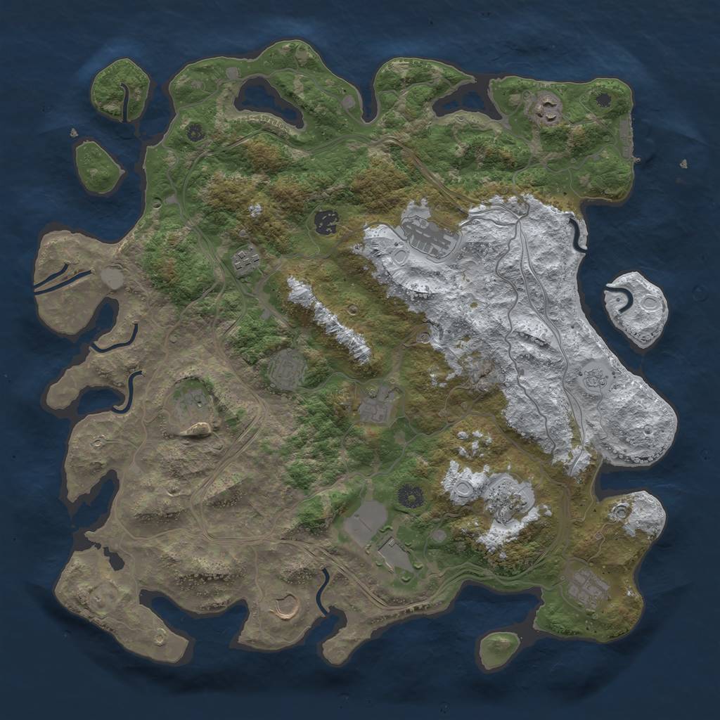 Rust Map: Procedural Map, Size: 4250, Seed: 1504783519, 19 Monuments