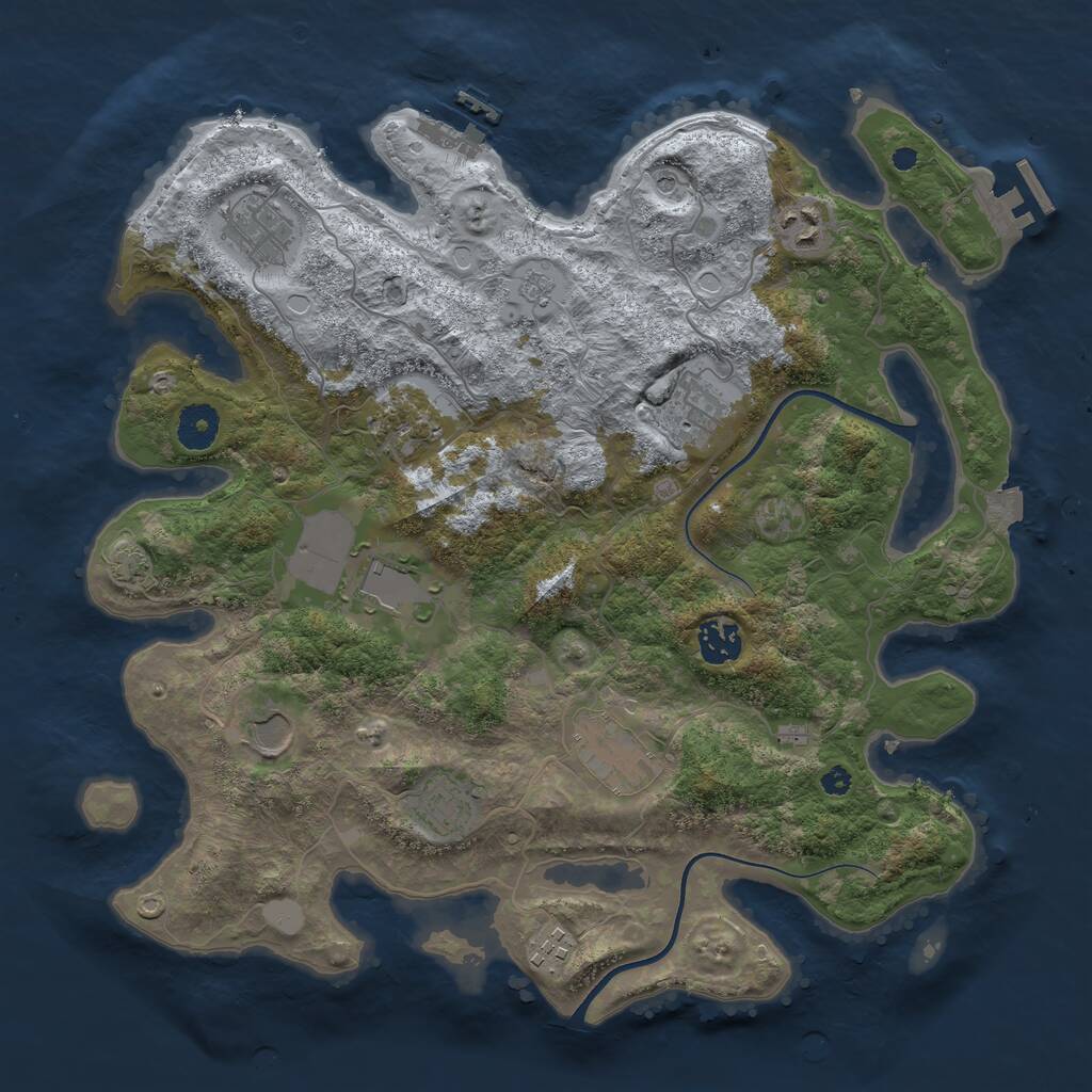 Rust Map: Procedural Map, Size: 3700, Seed: 1531790270, 16 Monuments