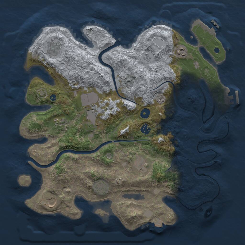 Rust Map: Procedural Map, Size: 3700, Seed: 1531790270, 15 Monuments