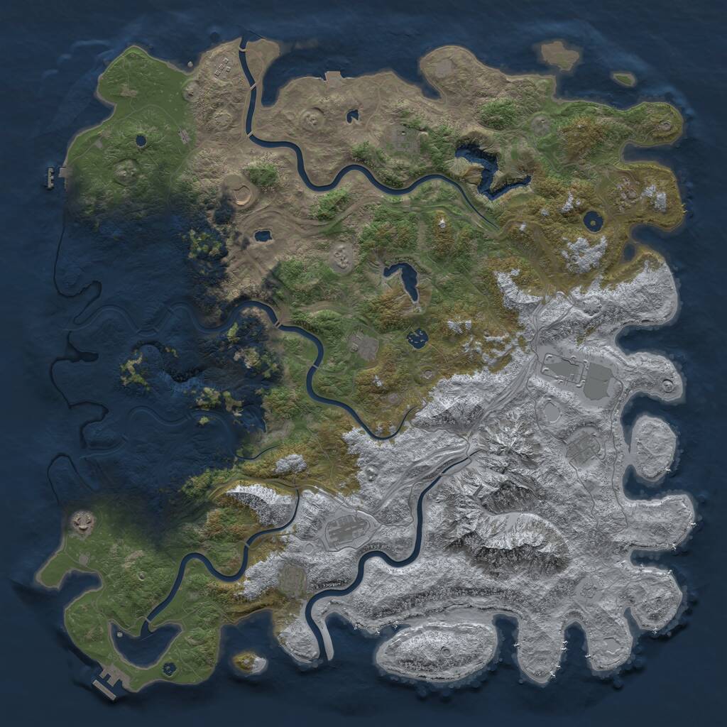 Rust Map: Procedural Map, Size: 5500, Seed: 5463492, 17 Monuments