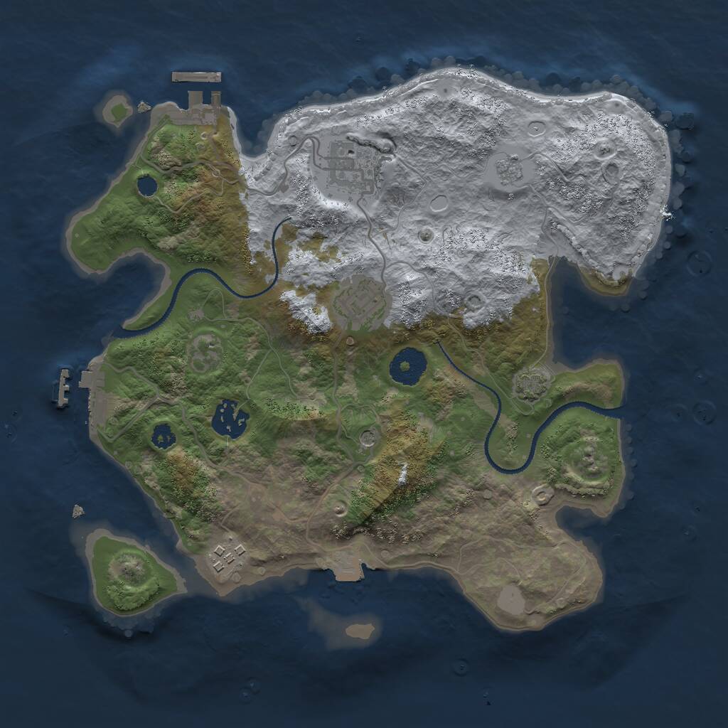 Rust Map: Procedural Map, Size: 3000, Seed: 561153540, 10 Monuments