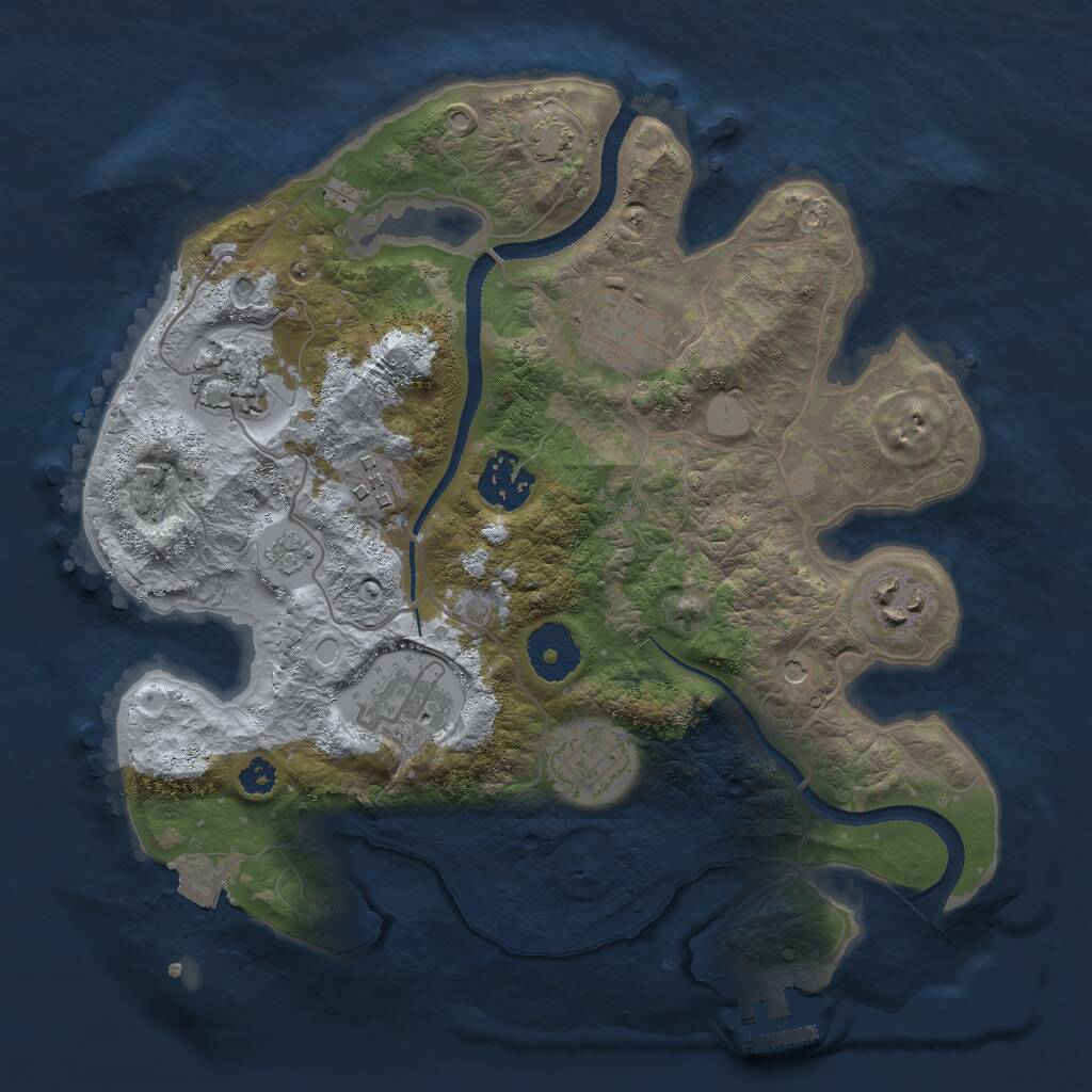 Rust Map: Procedural Map, Size: 3000, Seed: 6033273, 12 Monuments
