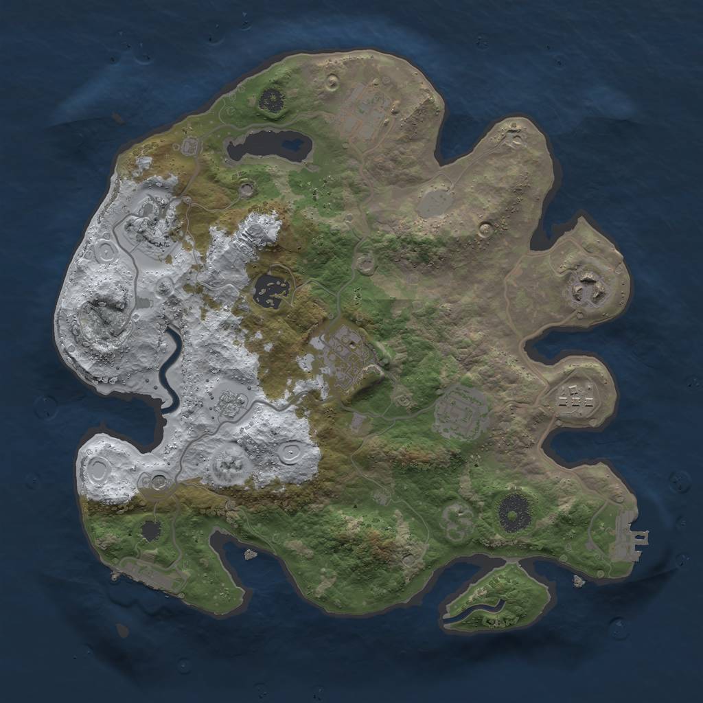 Rust Map: Procedural Map, Size: 3000, Seed: 6033273, 16 Monuments