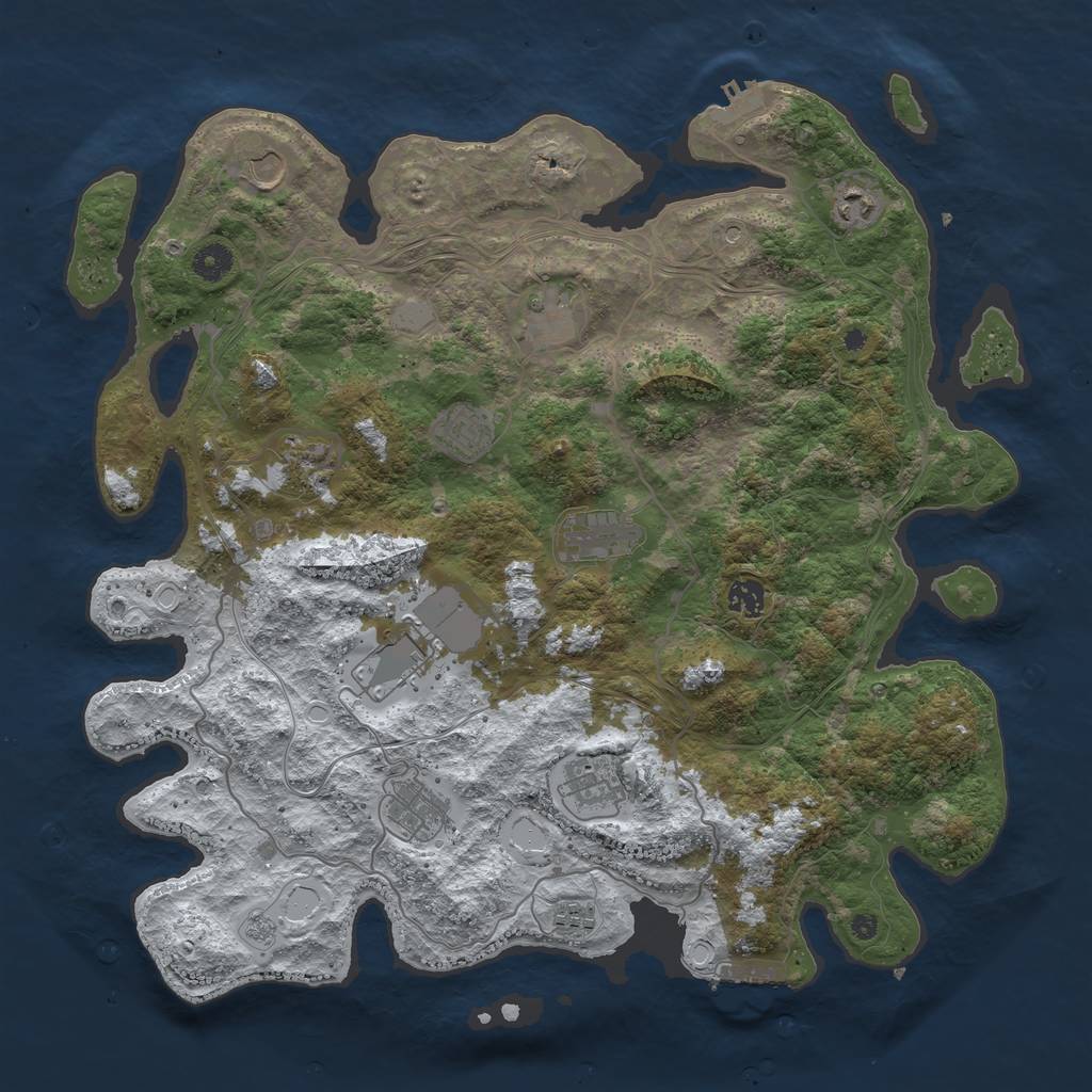 Rust Map: Procedural Map, Size: 4250, Seed: 1416810540, 20 Monuments