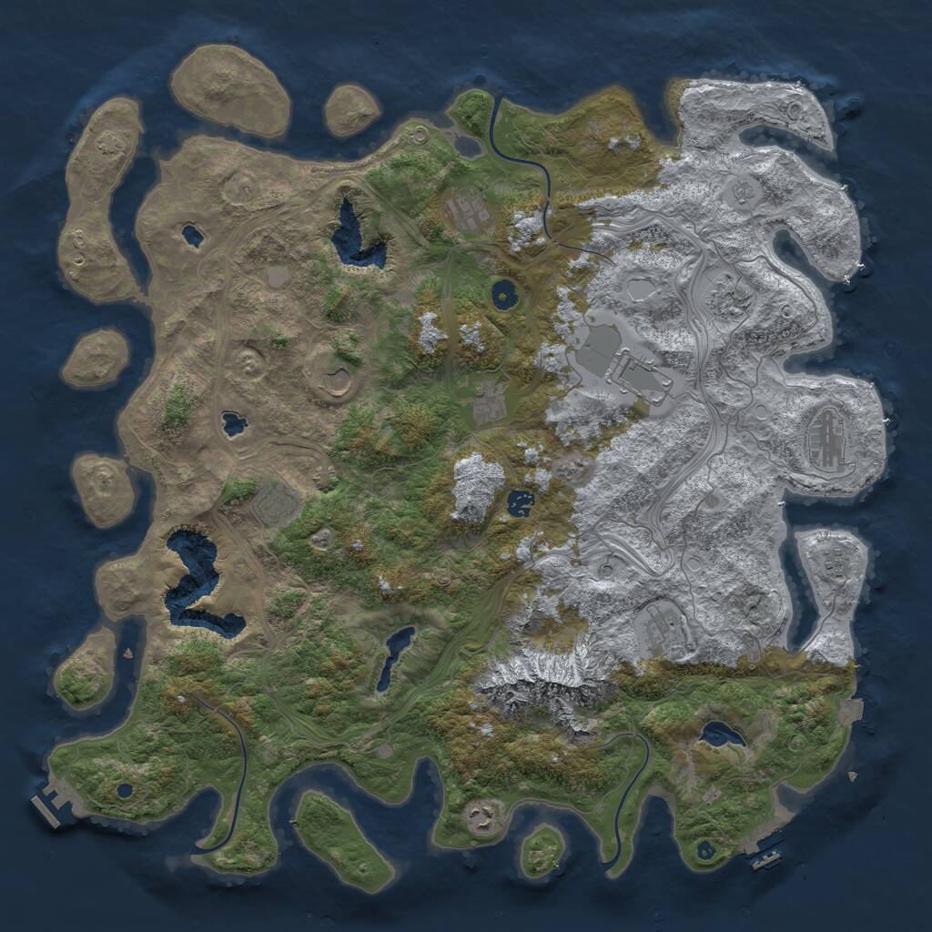 Rust Map: Procedural Map, Size: 5000, Seed: 486868763, 17 Monuments