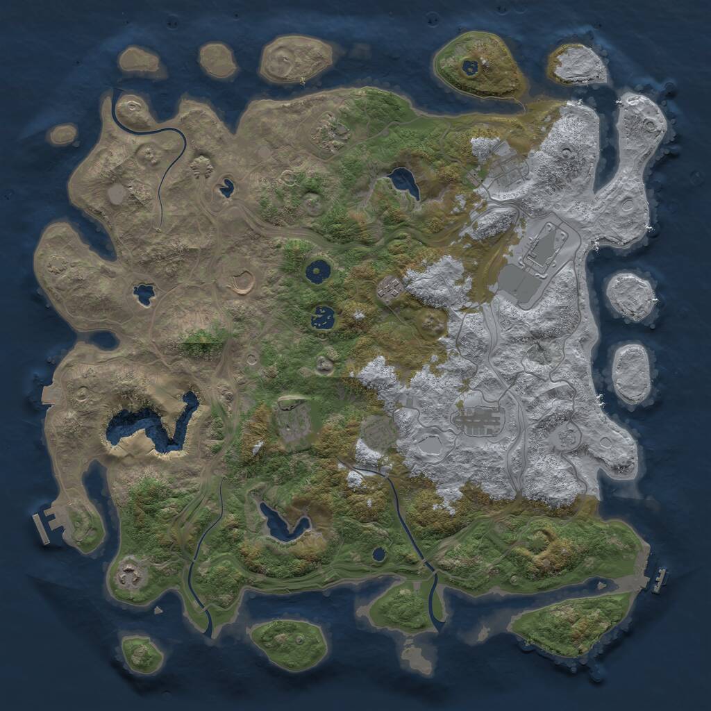 Rust Map: Procedural Map, Size: 4500, Seed: 626328548, 16 Monuments