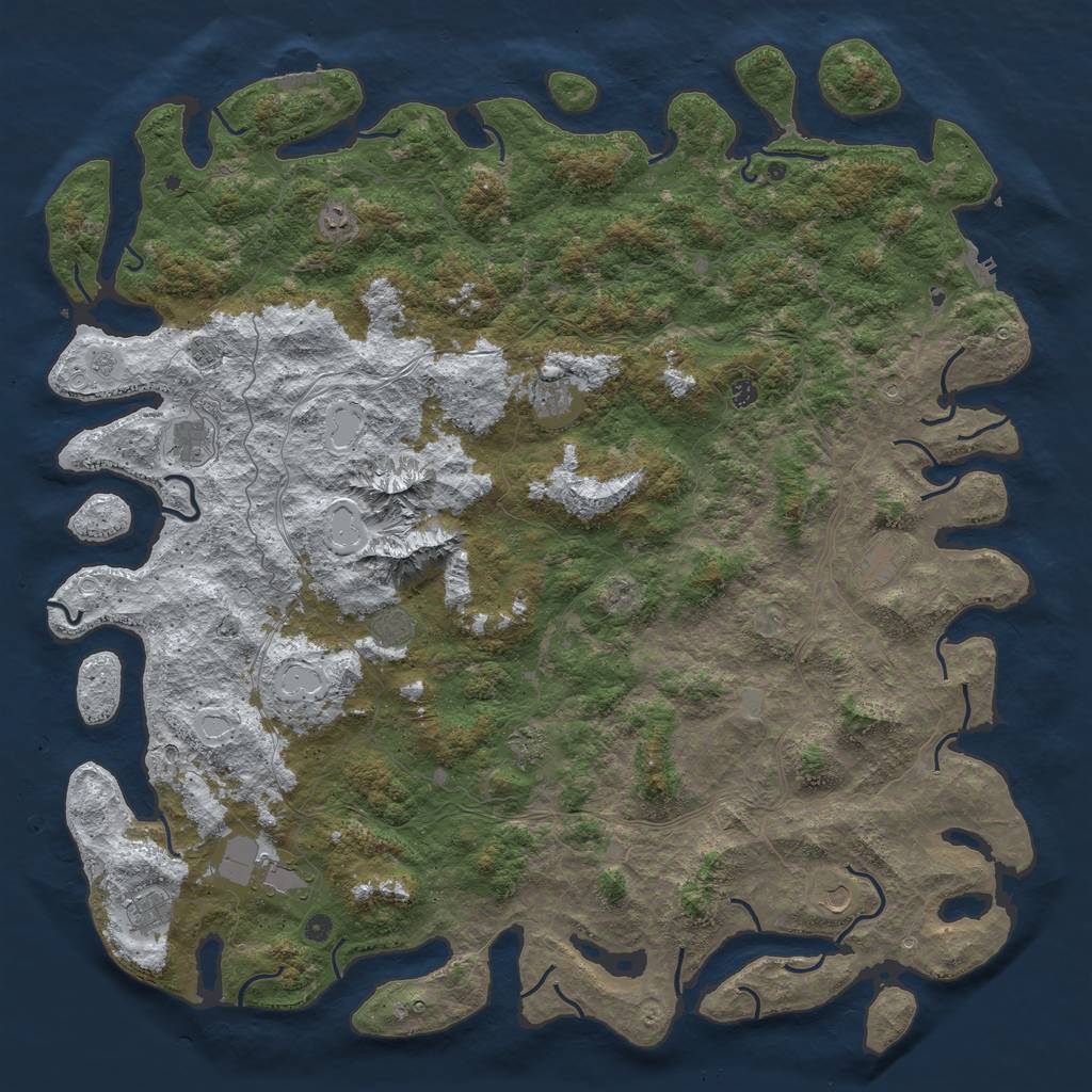 Rust Map: Procedural Map, Size: 6000, Seed: 829896, 20 Monuments