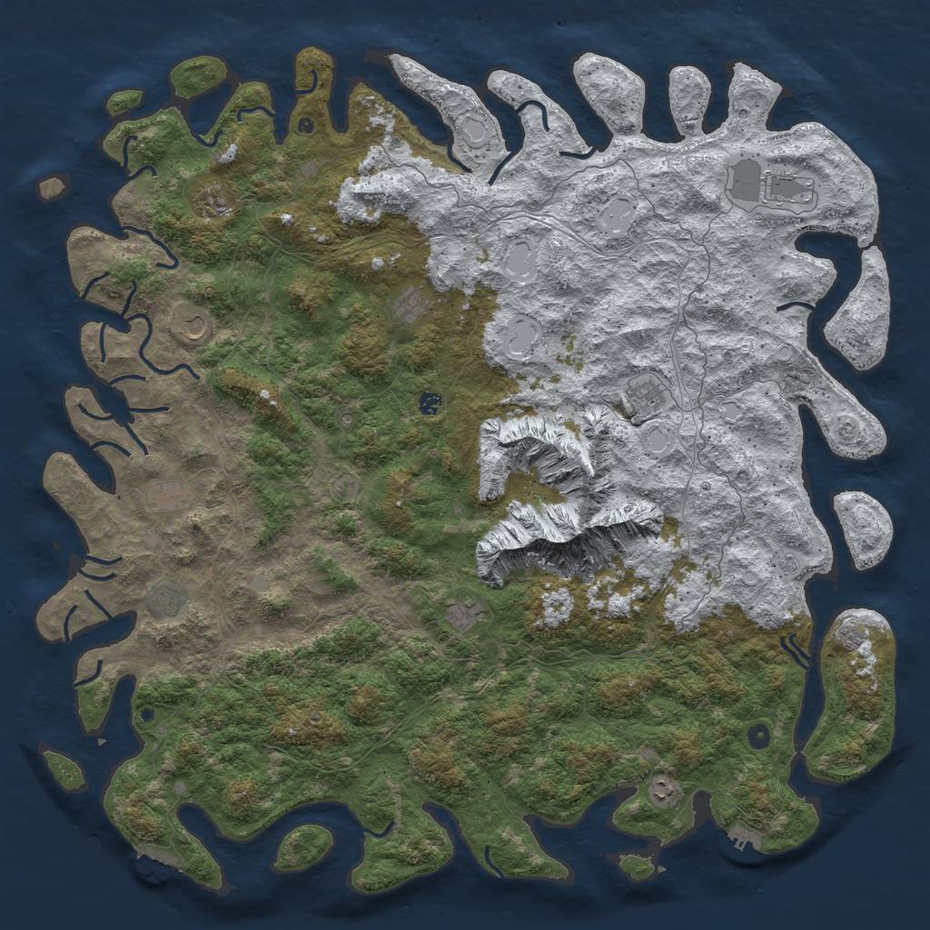 Rust Map: Procedural Map, Size: 6000, Seed: 116100, 20 Monuments