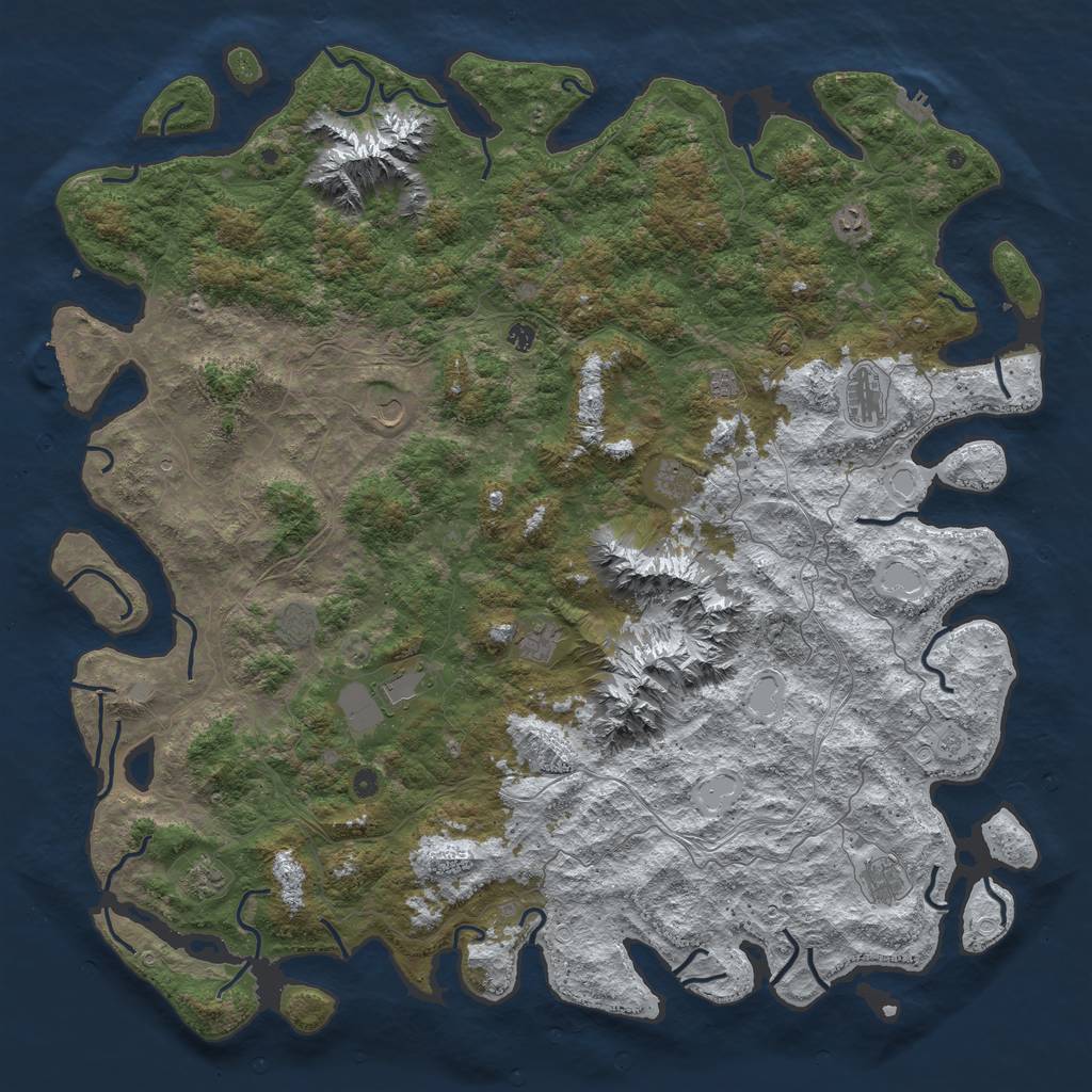 Rust Map: Procedural Map, Size: 6000, Seed: 468150, 20 Monuments