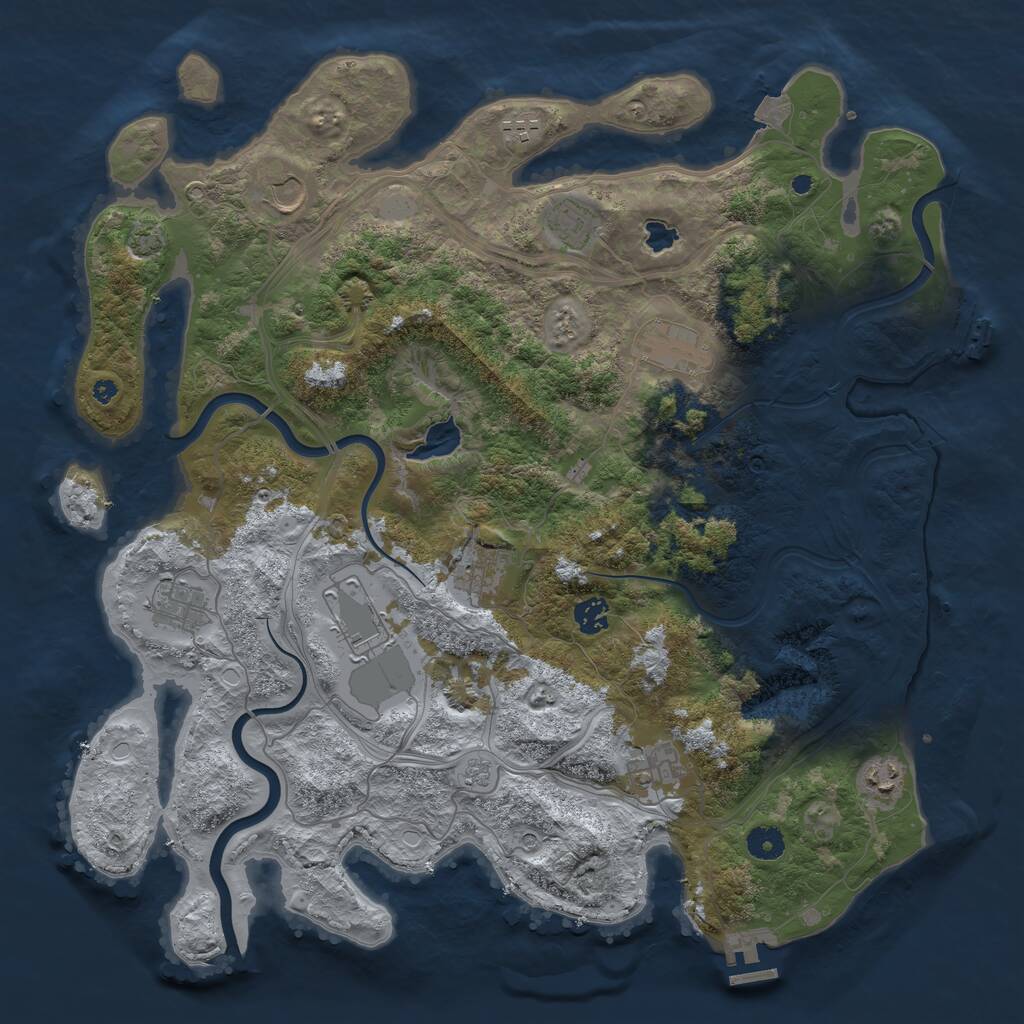 Rust Map: Procedural Map, Size: 4250, Seed: 760996273, 16 Monuments