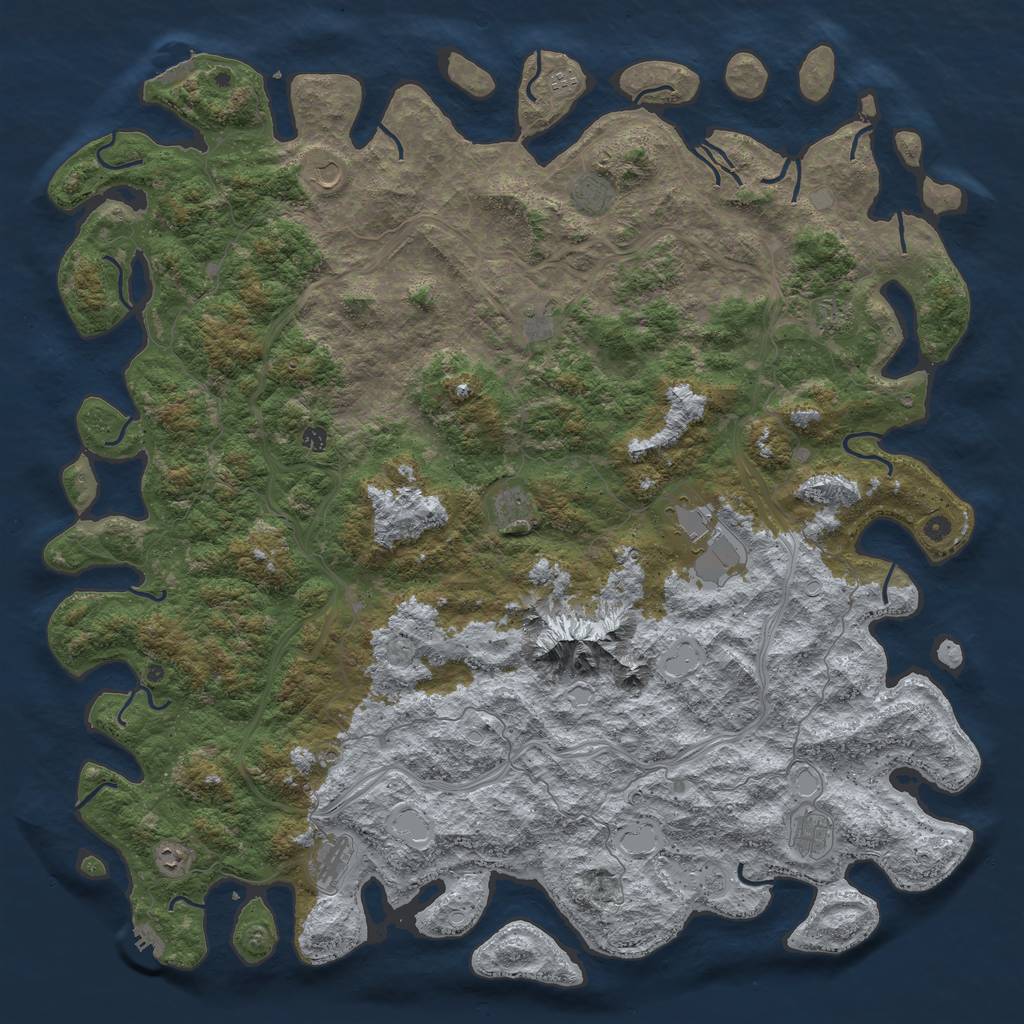 Rust Map: Procedural Map, Size: 6000, Seed: 166886, 20 Monuments