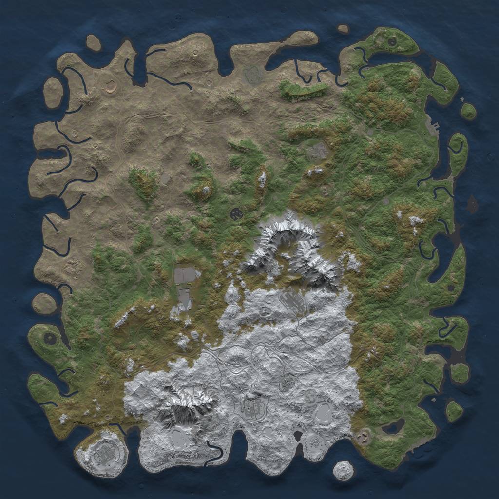 Rust Map: Procedural Map, Size: 6000, Seed: 813197, 20 Monuments