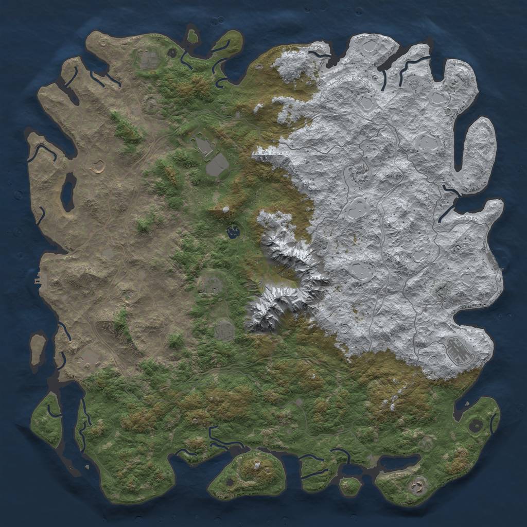 Rust Map: Procedural Map, Size: 6000, Seed: 474394, 20 Monuments