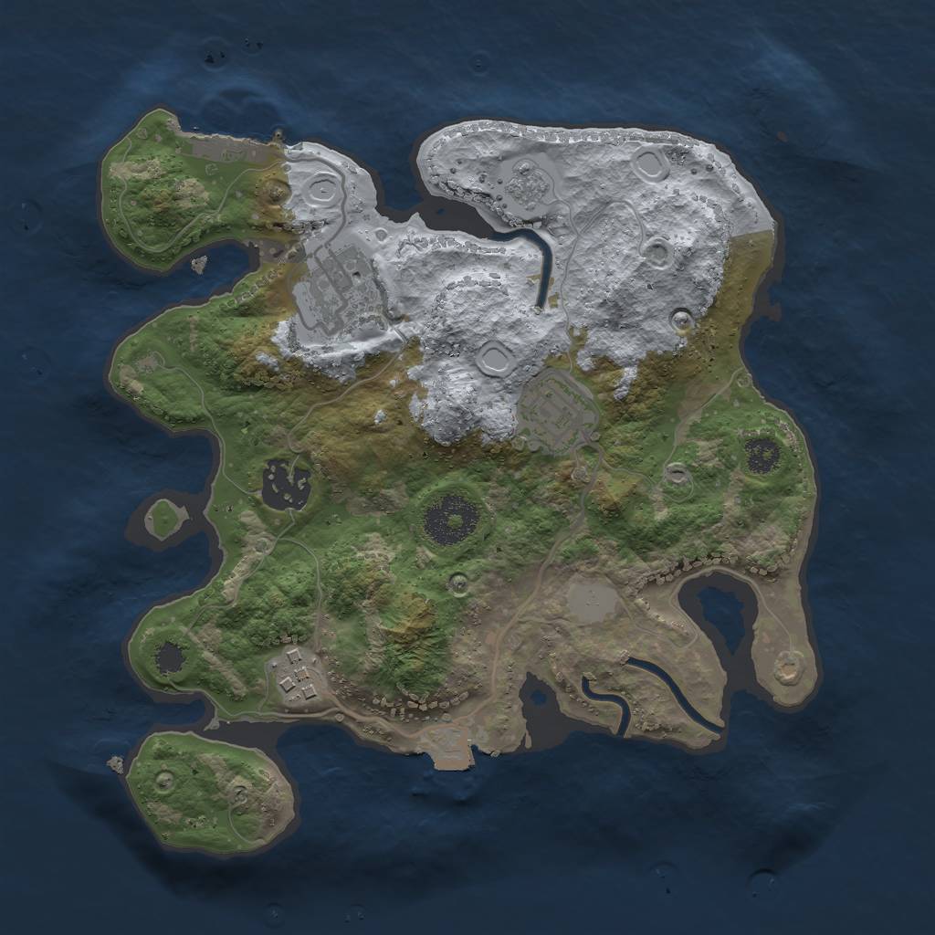 Rust Map: Procedural Map, Size: 2700, Seed: 34534623, 9 Monuments