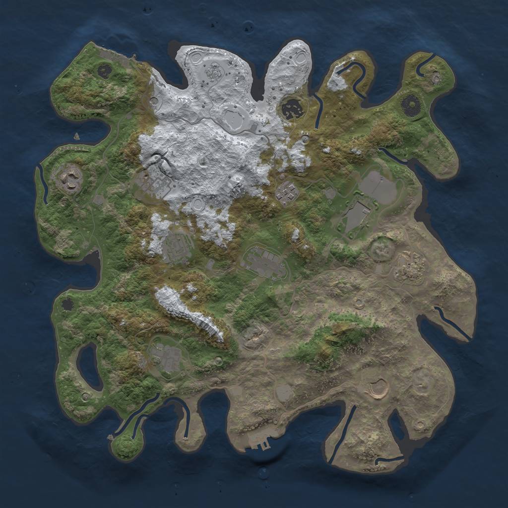 Rust Map: Procedural Map, Size: 3700, Seed: 5148, 19 Monuments