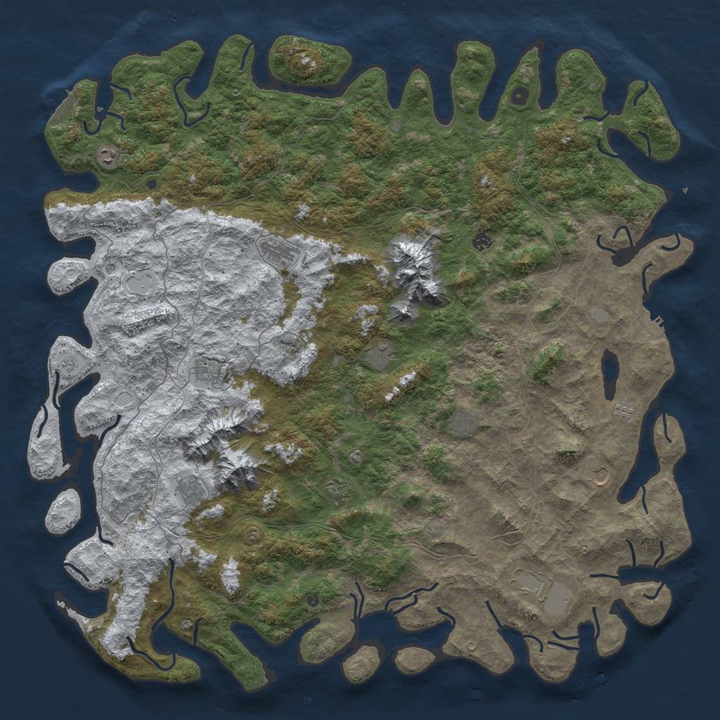 Rust Map: Procedural Map, Size: 6000, Seed: 412519, 20 Monuments