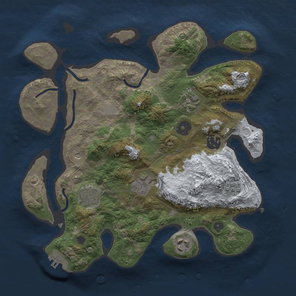 Rust Map: Procedural Map, Size: 3000, Seed: 512414, 13 Monuments