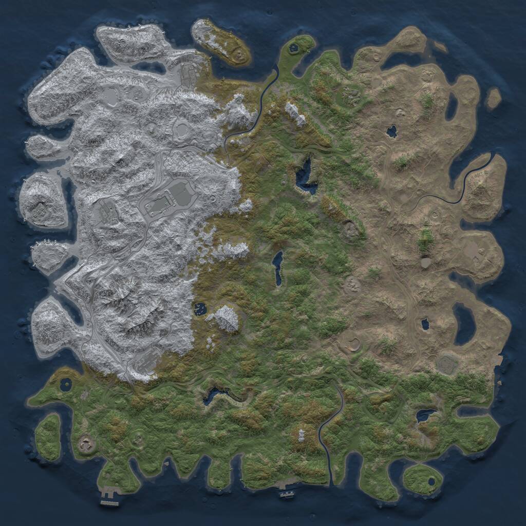 Rust Map: Procedural Map, Size: 6000, Seed: 981413, 17 Monuments