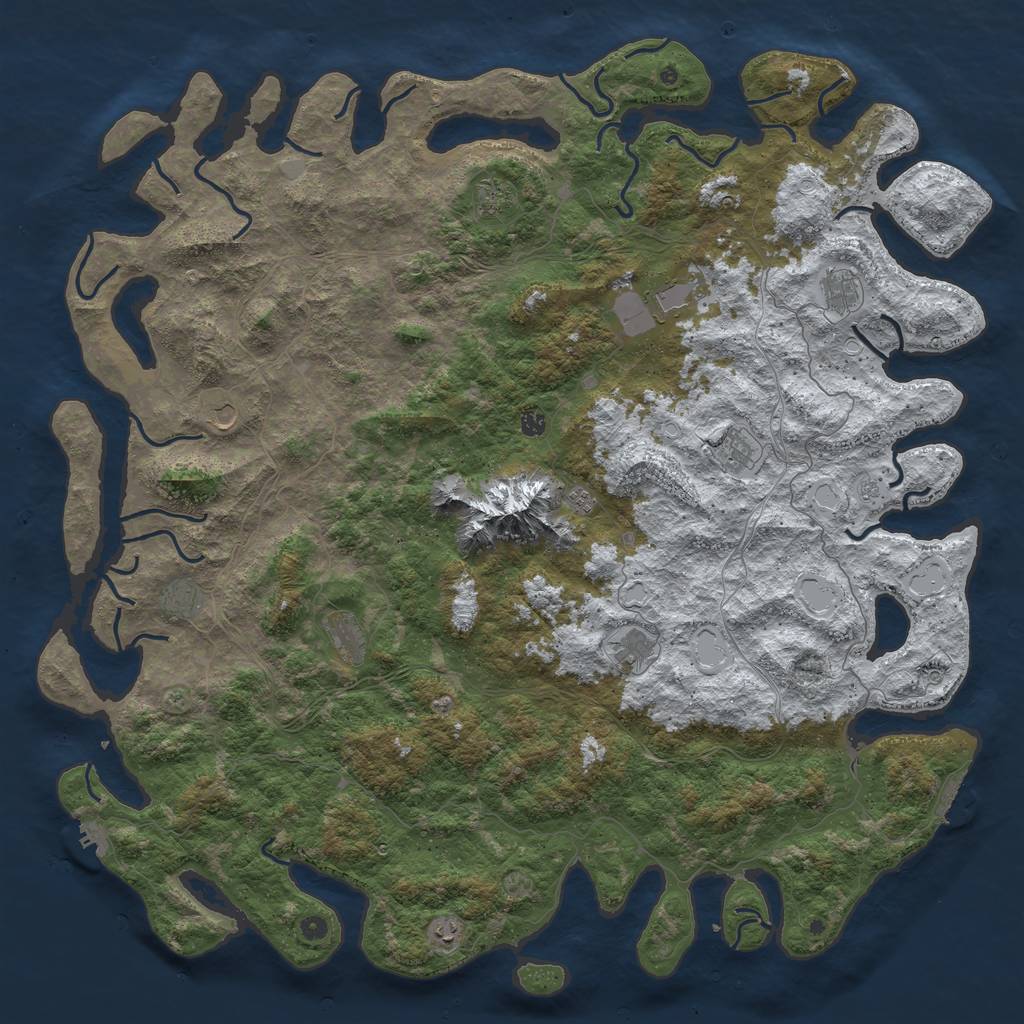Rust Map: Procedural Map, Size: 6000, Seed: 610948, 20 Monuments