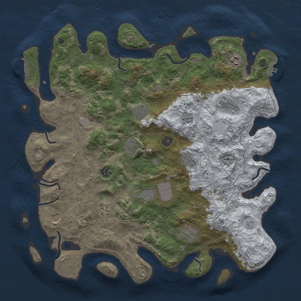 Rust Map: Procedural Map, Size: 4250, Seed: 1979550207, 20 Monuments