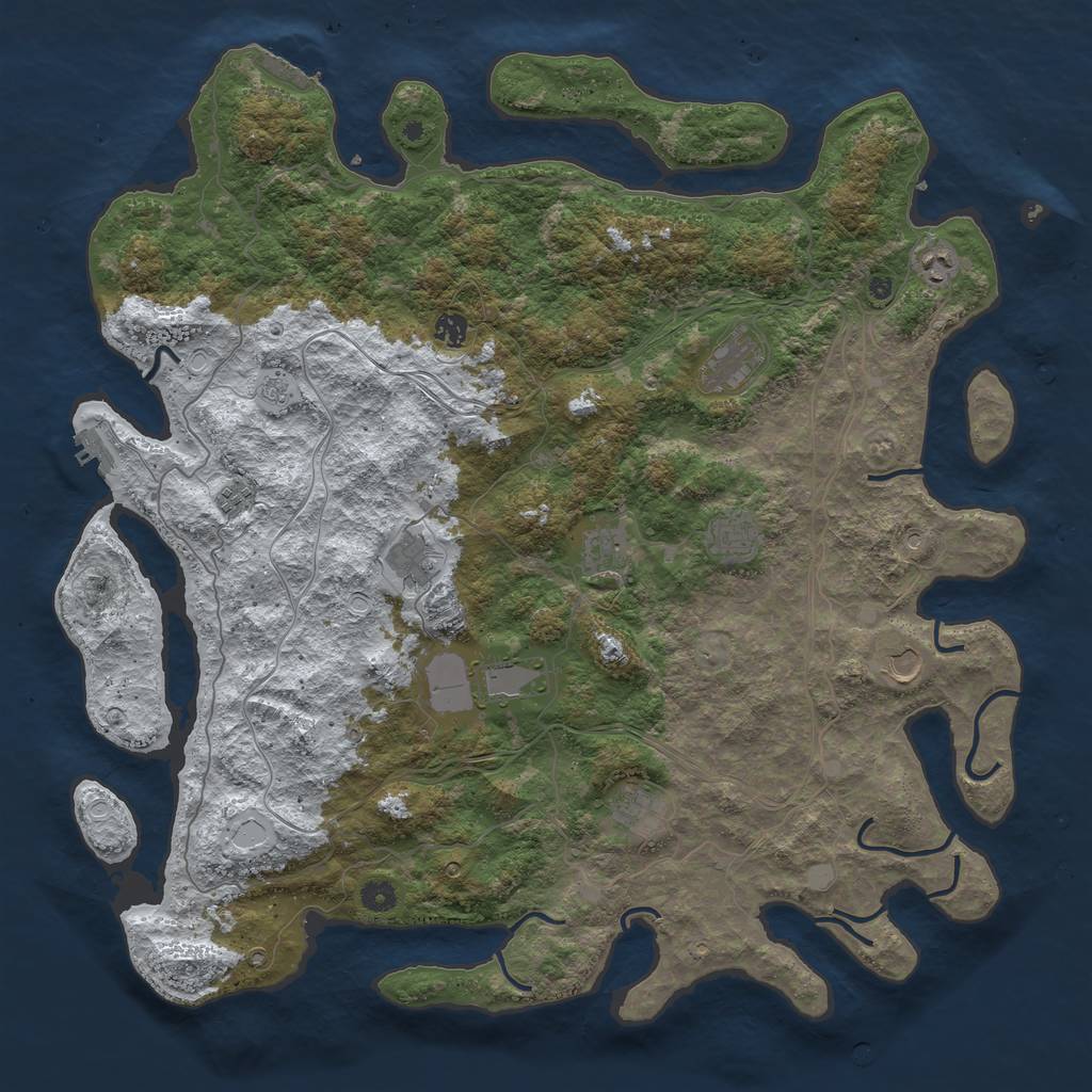 Rust Map: Procedural Map, Size: 4800, Seed: 62543152, 19 Monuments