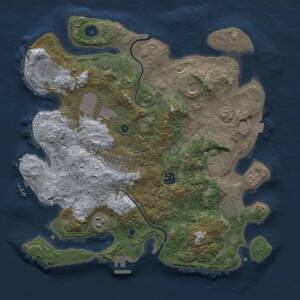 Thumbnail Rust Map: Procedural Map, Size: 3700, Seed: 848597280, 15 Monuments