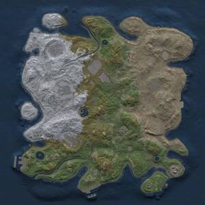 Thumbnail Rust Map: Procedural Map, Size: 3700, Seed: 439262290, 16 Monuments