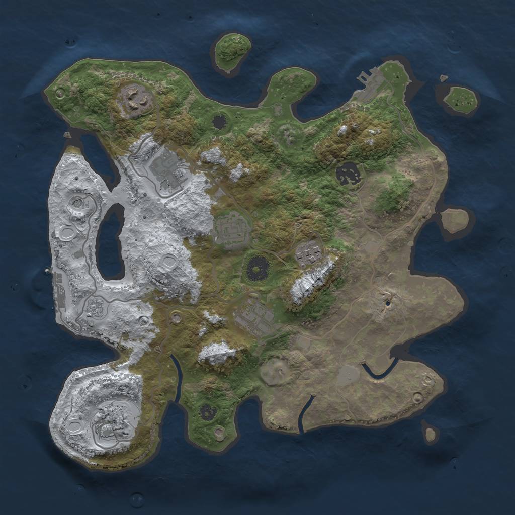 Rust Map: Procedural Map, Size: 3200, Seed: 92973816, 16 Monuments