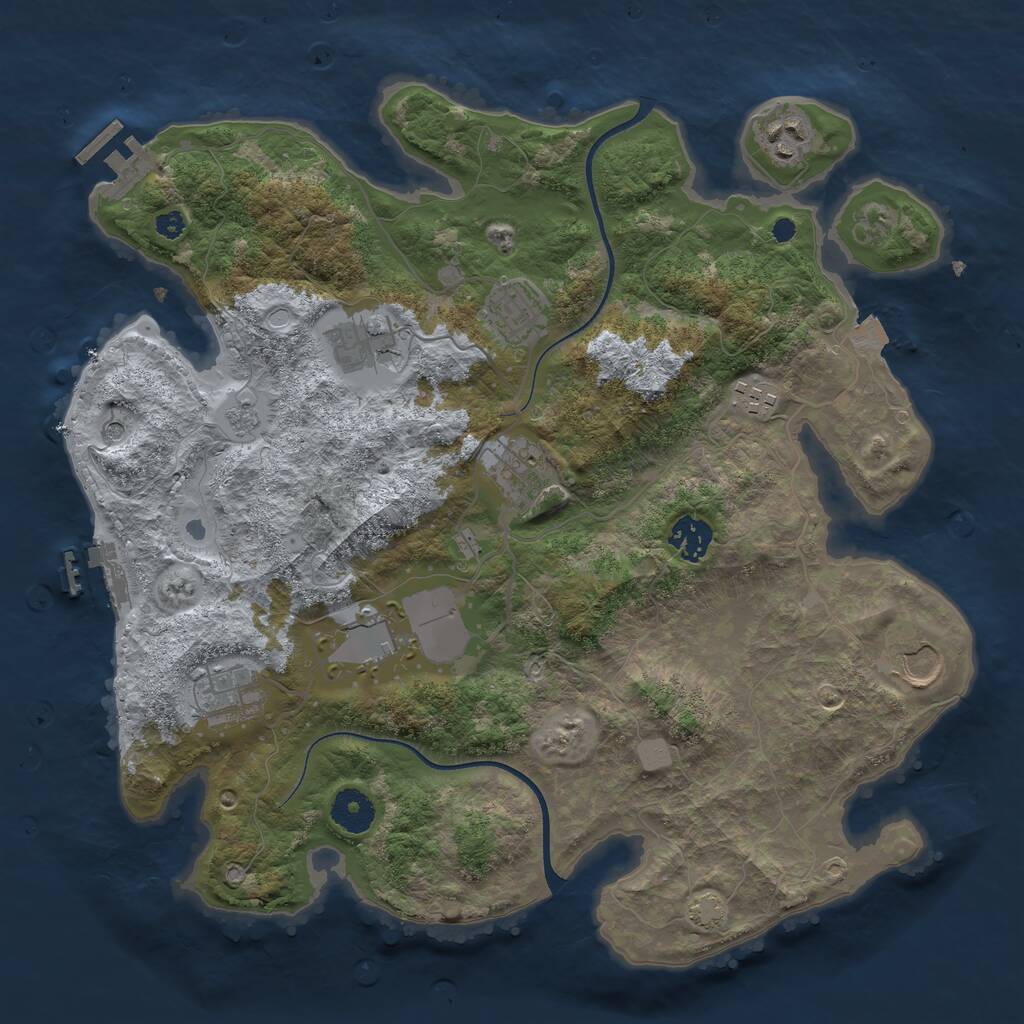 Rust Map: Procedural Map, Size: 3600, Seed: 22269, 15 Monuments