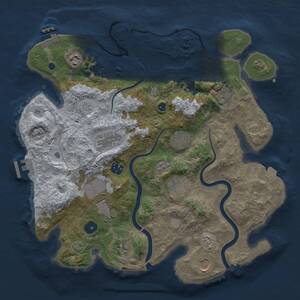 Thumbnail Rust Map: Procedural Map, Size: 3600, Seed: 22269, 16 Monuments