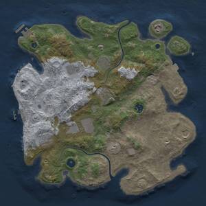 Thumbnail Rust Map: Procedural Map, Size: 3600, Seed: 22269, 15 Monuments