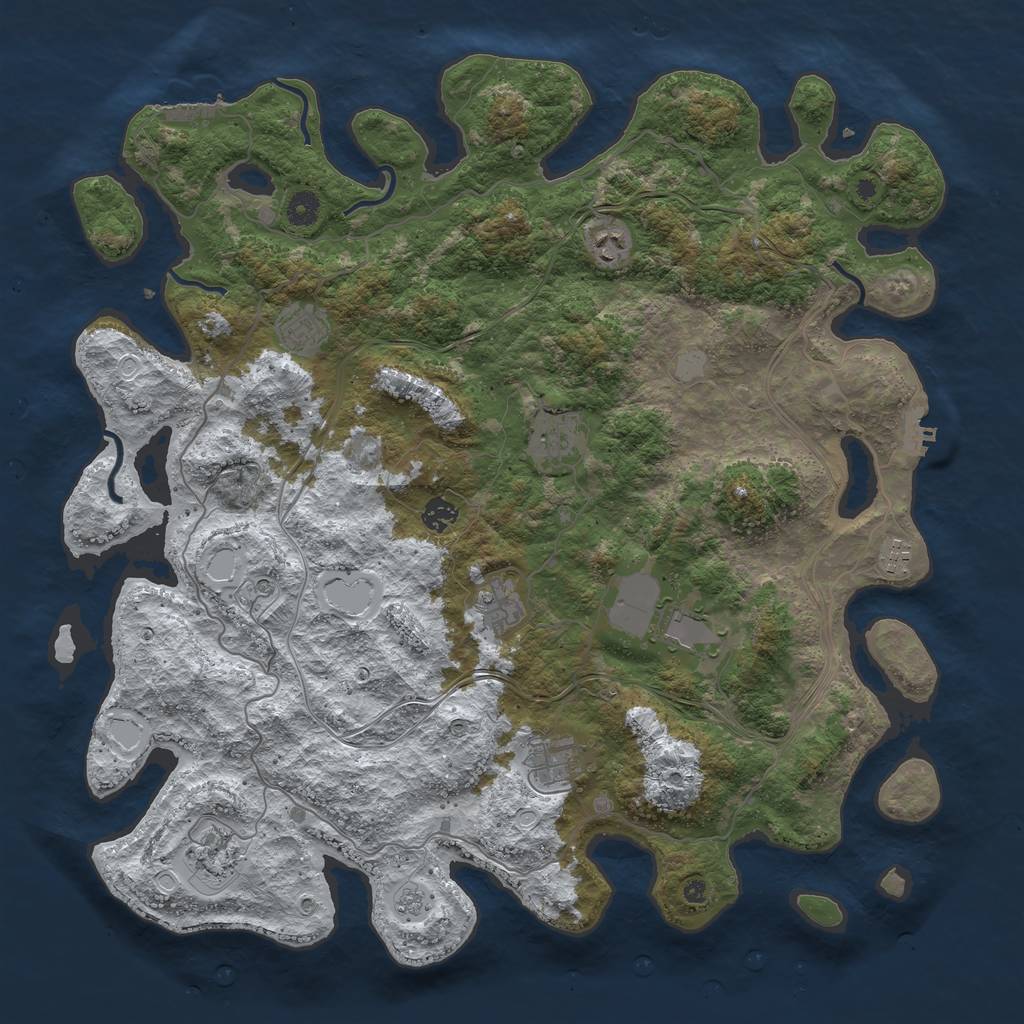 Rust Map: Procedural Map, Size: 4500, Seed: 1540906967, 18 Monuments