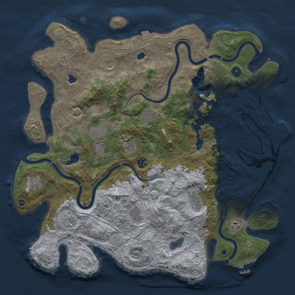 Rust Map: Procedural Map, Size: 4500, Seed: 2575782, 17 Monuments