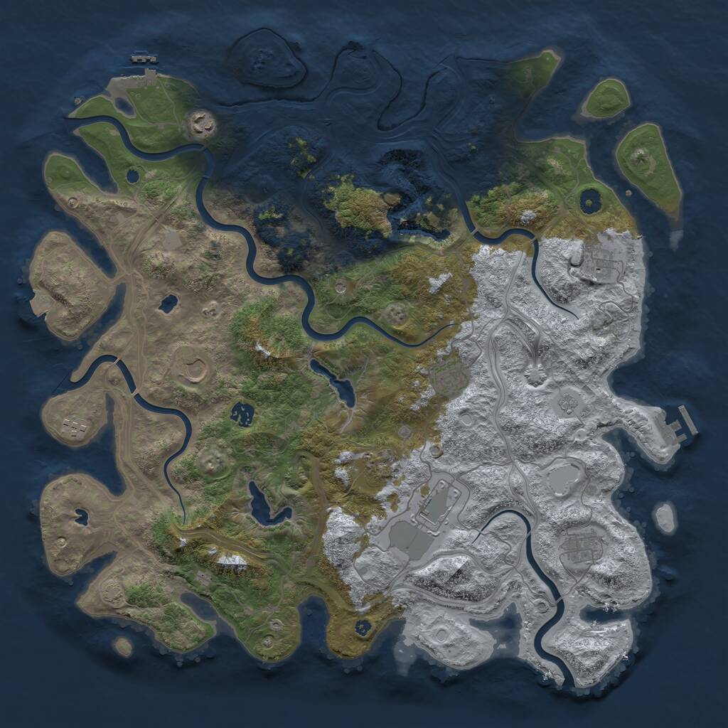 Rust Map: Procedural Map, Size: 4600, Seed: 44919850, 15 Monuments