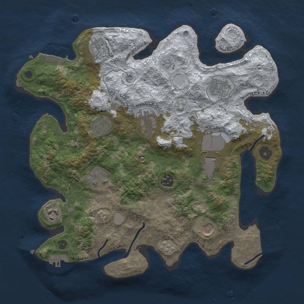 Rust Map: Procedural Map, Size: 3500, Seed: 93479, 19 Monuments